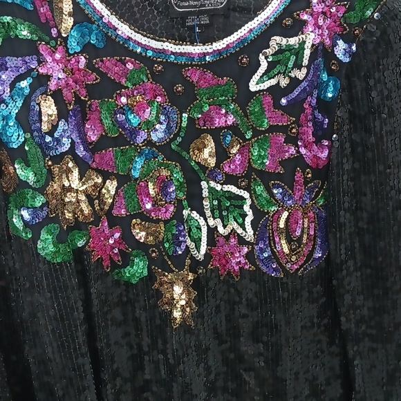 JEAN for JOSEPH LE BON Silk Sequin Top - Picture 5 of 6